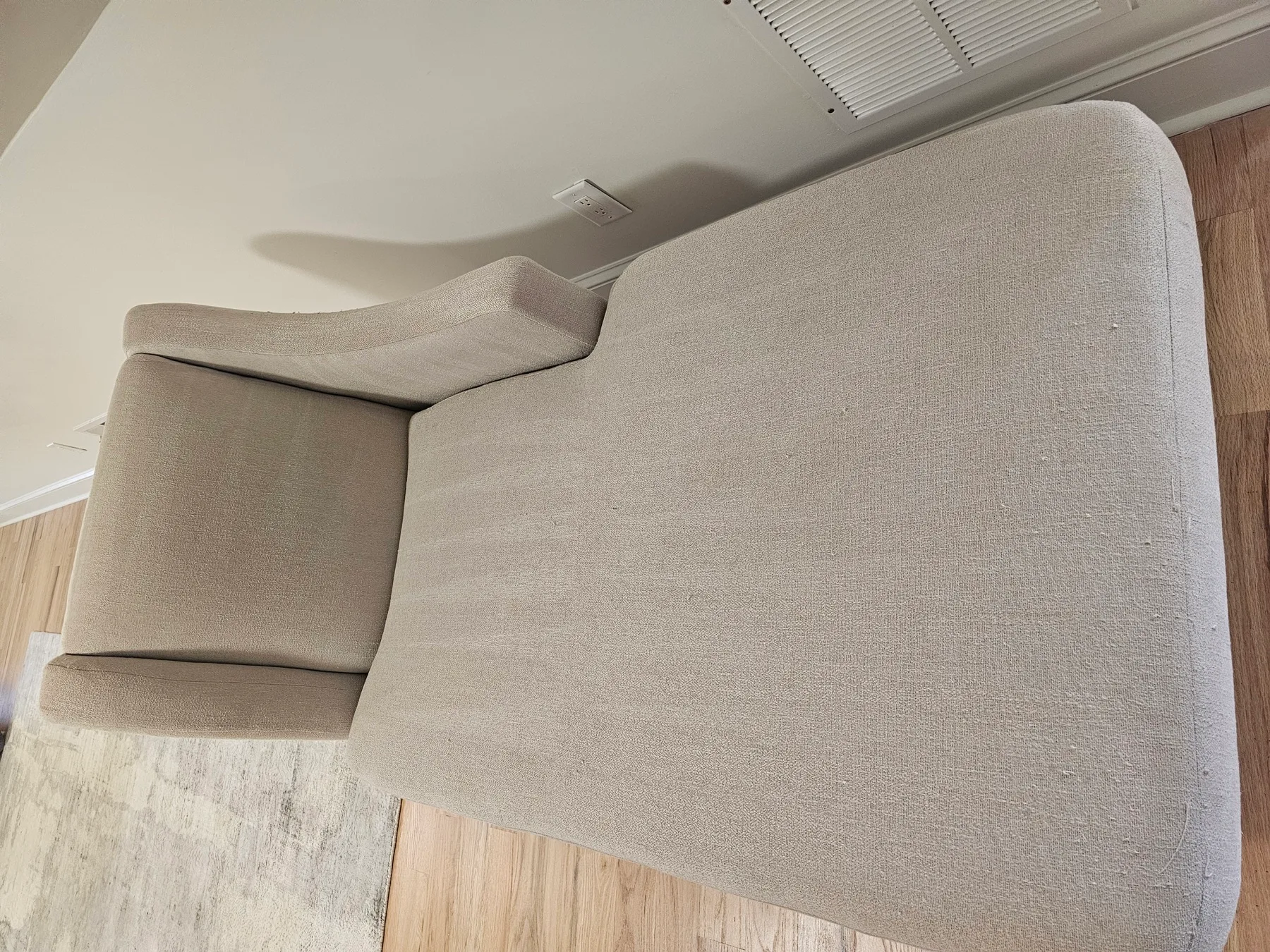 Upholstery cleaning result