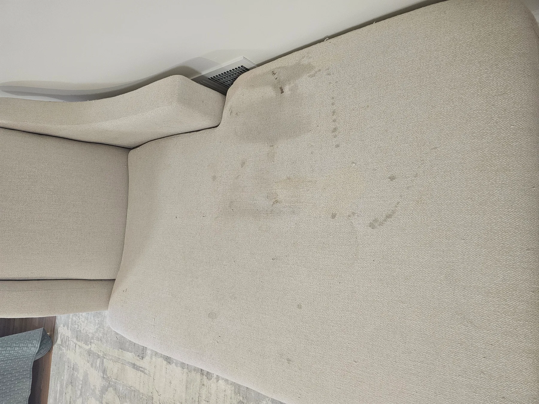 Before: Upholstery Stain Removal