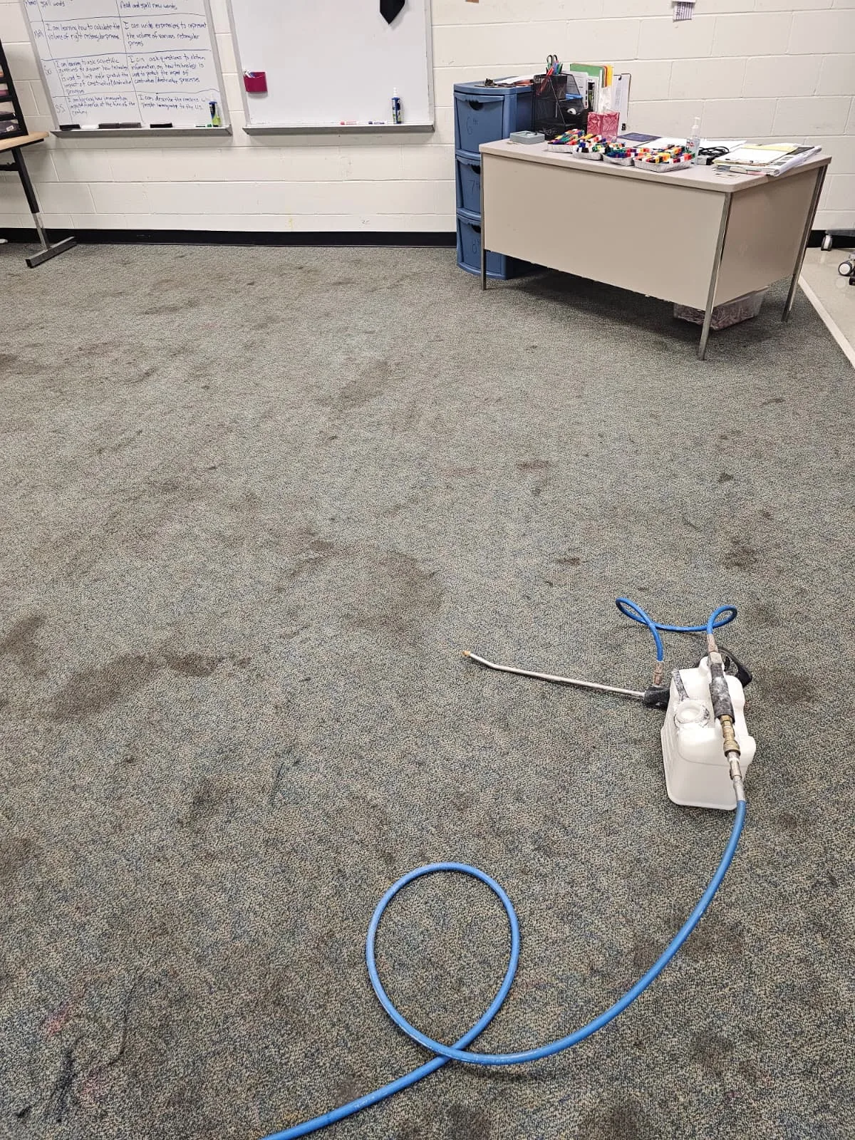 Before: Classroom Carpet Cleaning