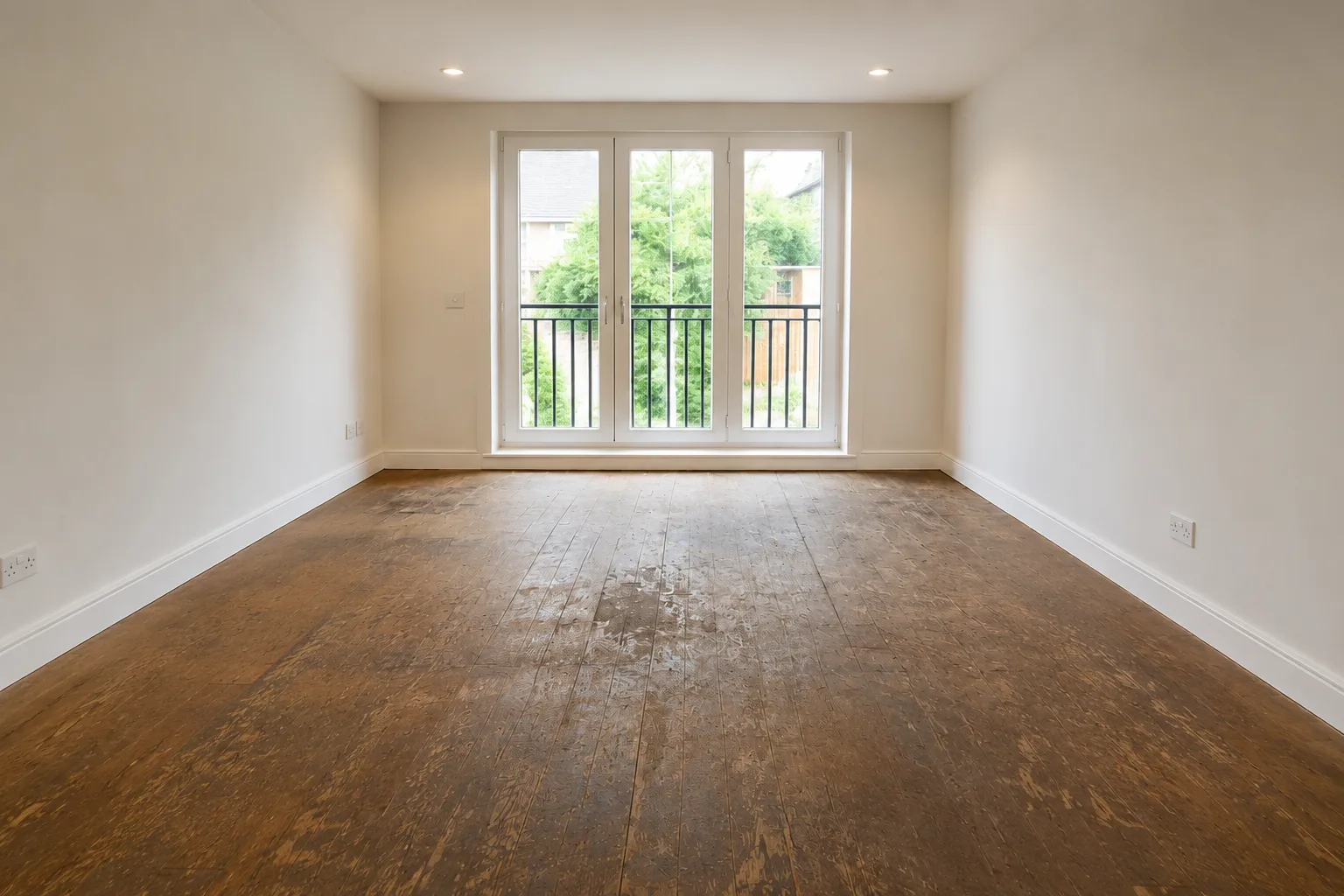 Before: Hardwood floor restoration