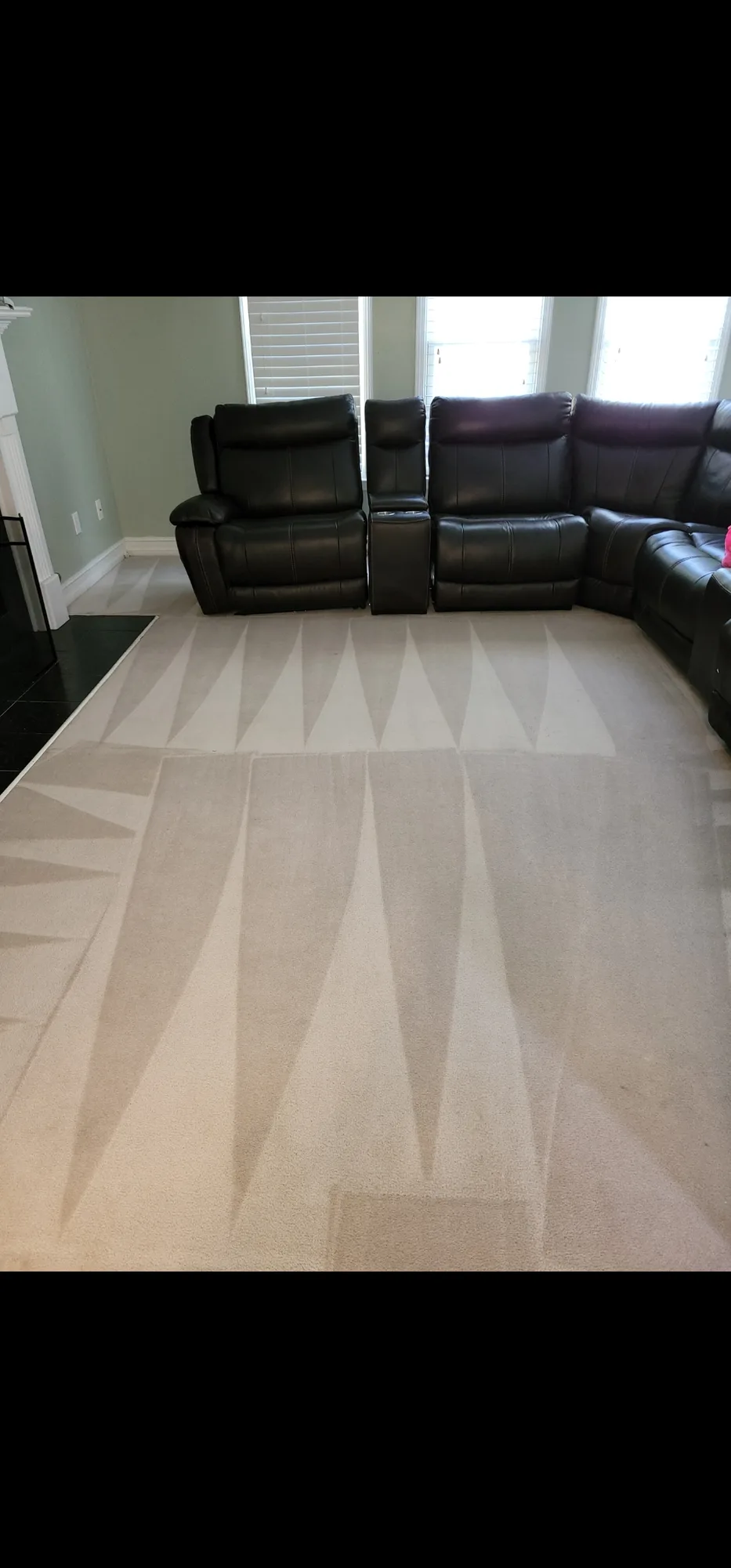 After: Living room carpet cleaning