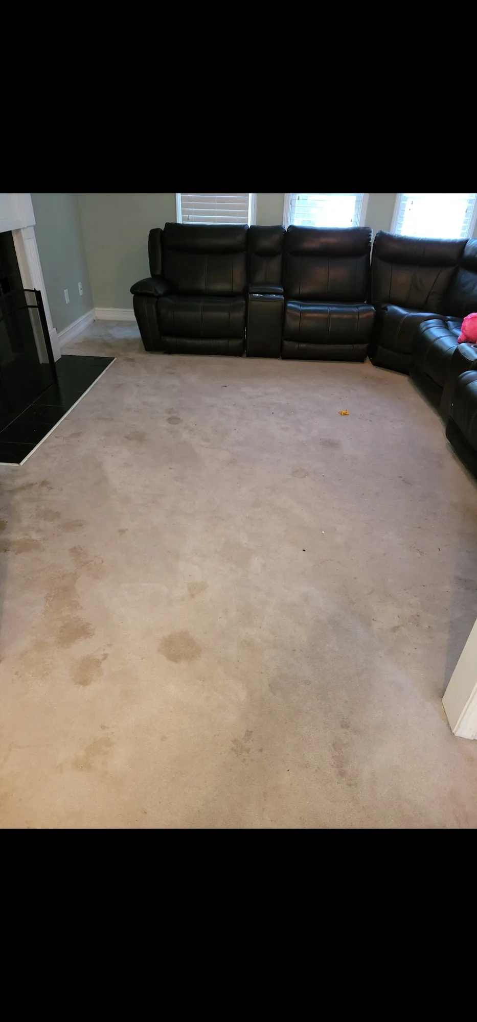 Before: Living room carpet cleaning